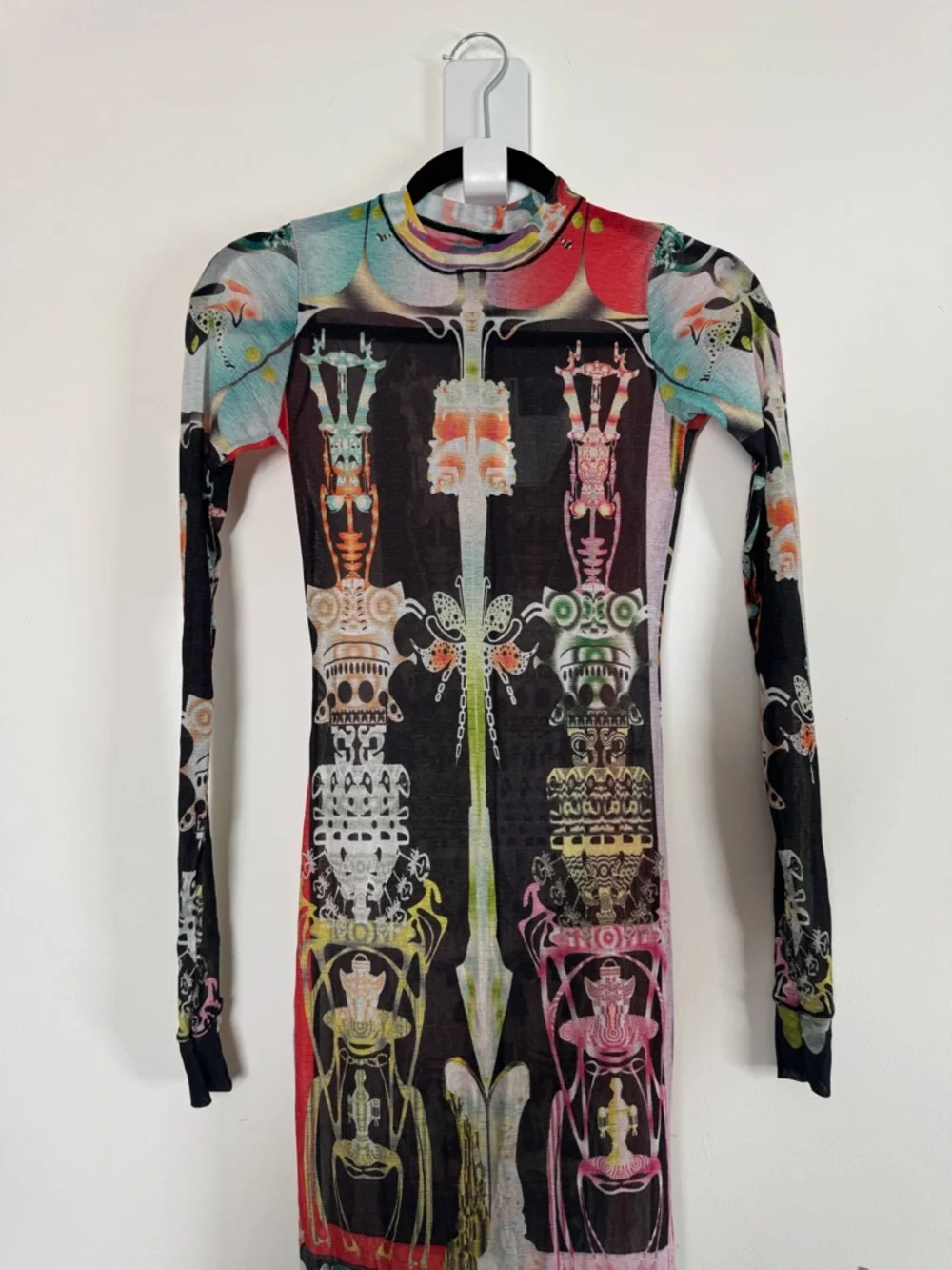 SKIMS Dress Summer Mesh Sheer Long Sleeve Orchid Cabinet NEW - Picture 2 of 12